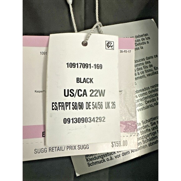 Kasper Women's Plus Size Sequin Tipped Open-Front Blazer Topper Jacket Black 22W - Picture 7 of 10